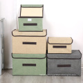 Linen Non-Woven Foldable Sundries Container Portable Dustproof Storage Box Clothes Storage Box